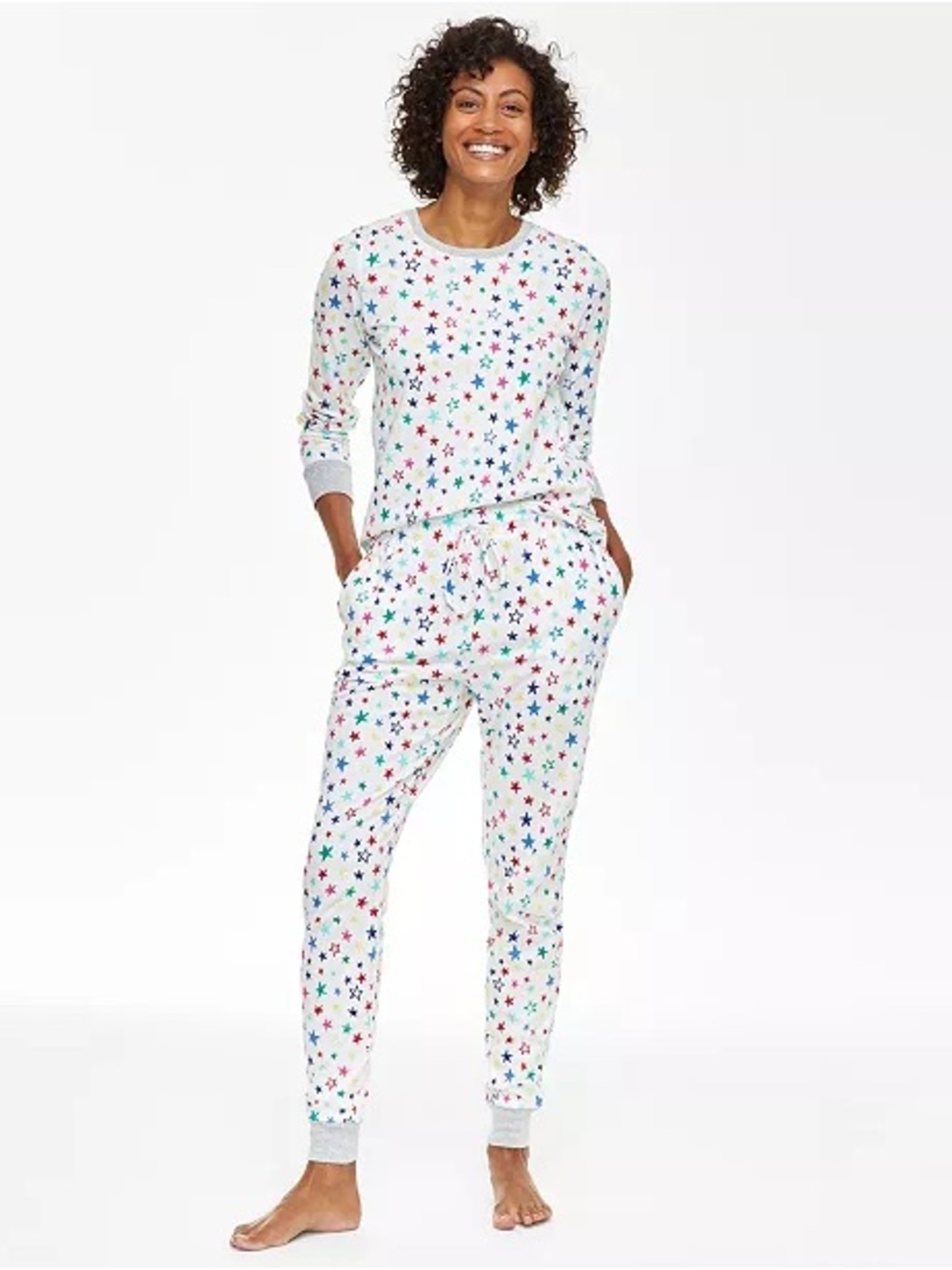 Holiday lane Women's Star Cotton Matching Family Pajamas Set size L